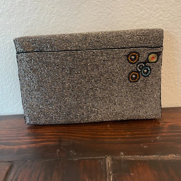 Mary Frances Cocktail Time Beaded Blue Martini Clutch Bag Purse - Picture 2 of 7